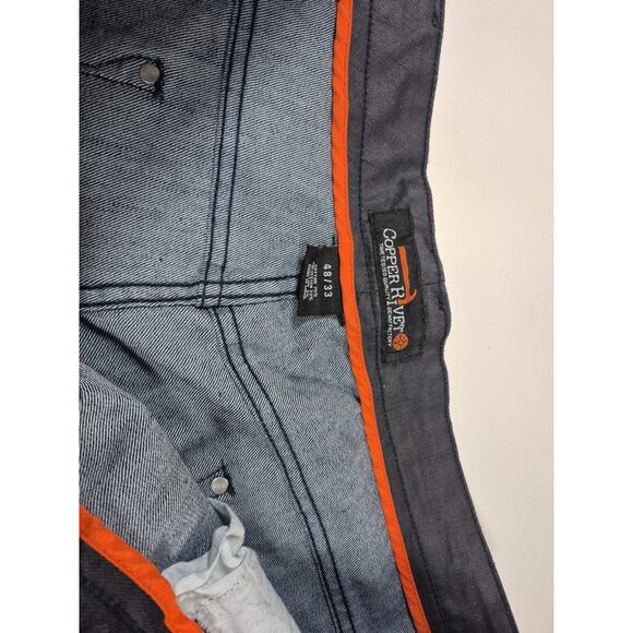 Copper Rivet Jeans Mens Size 44x33 Distressed Streetwear Hip Hop 90s Y2K - Picture 5 of 6